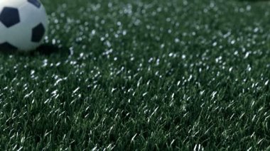 Futbol topu movint fotoğraf makinesi görünümünü ortasına.