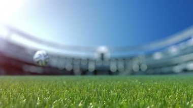 yavaş shift kamera için çim futbol topu. Yavaş hareket 4k