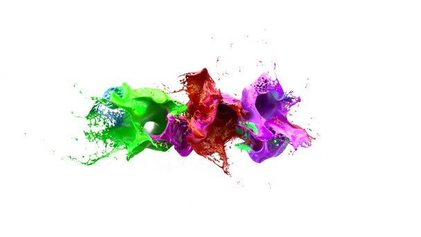 Liquid ink colourful eplosion slowmotion. — Stock Video