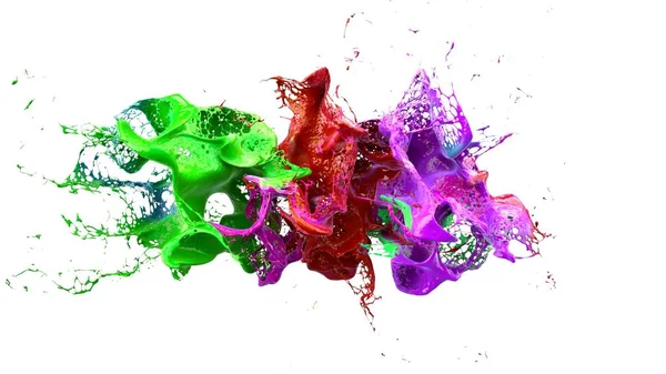 Liquid ink colourful eplosion. 3d illustration — Stock Photo, Image