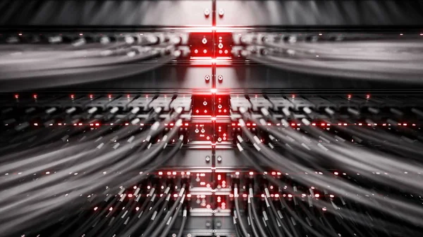 Tam dolu ağ medya Dönüştürücüler ve ethernet anahtarları loopable video. 3D render