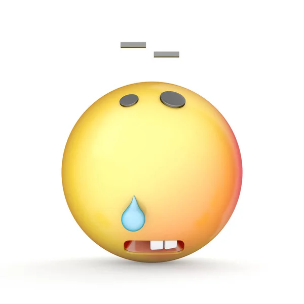 Beyaz arka plan üzerinde izole emoji. 3D çizim