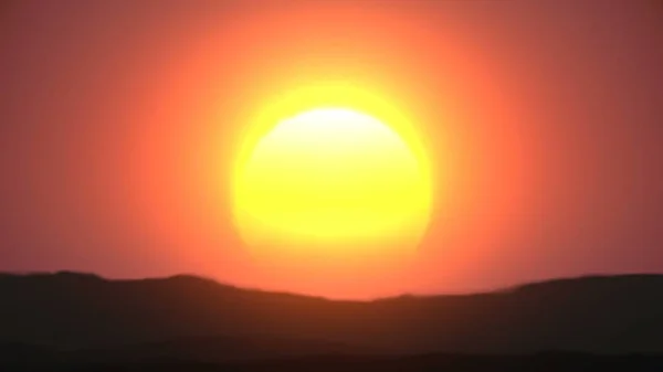 Impressionante nascer do sol sobre mountanis ilustração 3d — Fotografia de Stock