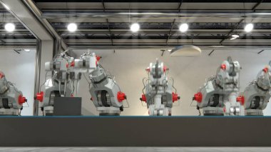 Robotik Kol 3D yazıcı üzerinde Konveyör bant montaj 3d çizim