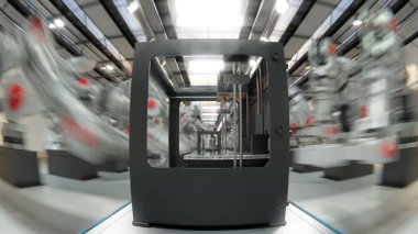 Robotik Kol 3D yazıcı üzerinde Konveyör bant montaj 3d çizim