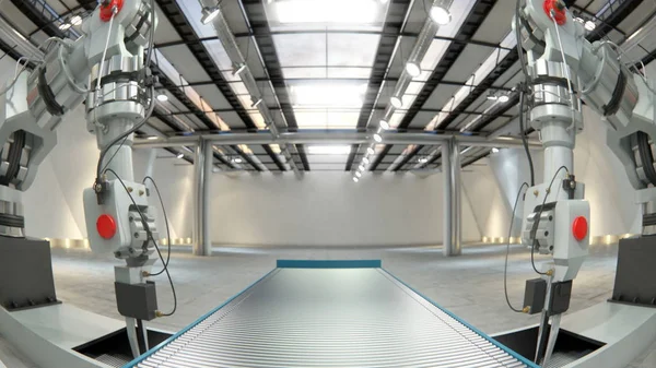 Robotik Kol 3D yazıcı üzerinde Konveyör bant montaj 3d çizim