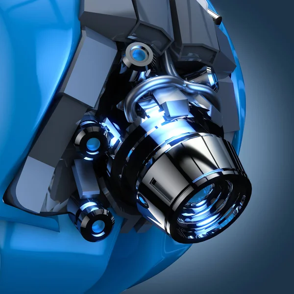 Concepto cabeza robótica 3d ilustración — Foto de Stock