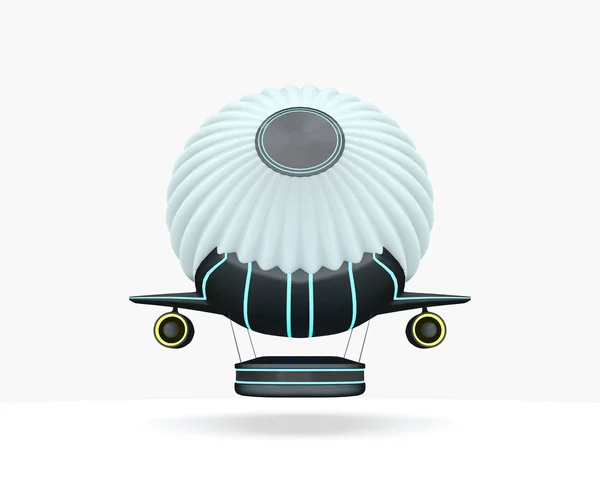 Balloon fly ship isolated on wnite. Future concept model. 3d illustration. — Stock Photo, Image