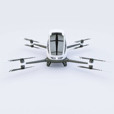 Quadcopter beyaz izole insanlar için. 3D çizim