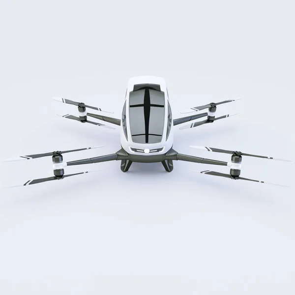 Quadcopter voor de mens op wit wordt geïsoleerd. 3D illustratie — Stockfoto