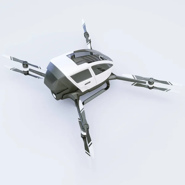 Quadcopter beyaz izole insanlar için. 3D çizim — Stok fotoğraf