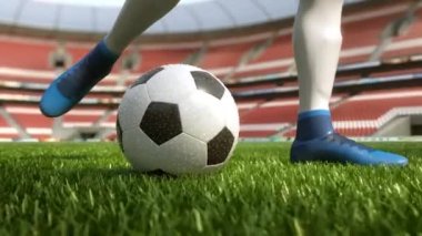 ayrıntı futbolcu alan yavaş hareket 4 k üzerinde topu tekmeleme