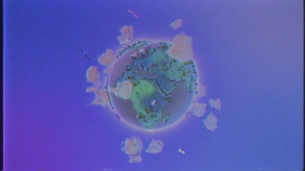 Terre réaliste tournant sur boucle bleue. Globe est centré dans le cadre, avec une rotation correcte en boucle transparente .