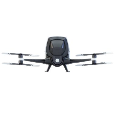 Quadcopter beyaz izole insanlar için. 3D çizim