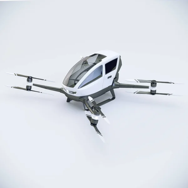 Quadcopter voor de mens op wit wordt geïsoleerd. 3D illustratie — Stockfoto