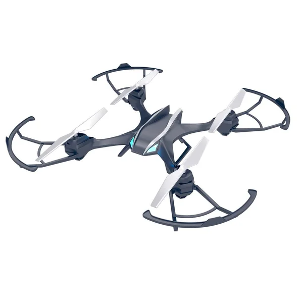 Drone quadrocopter. Új eszköz légi fotó- és videó. 3D-s illusztráció — Stock Fotó