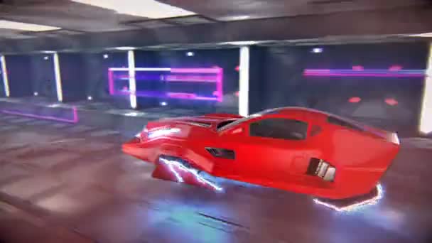 El coche del futuro pasa por el túnel — Vídeo de stock