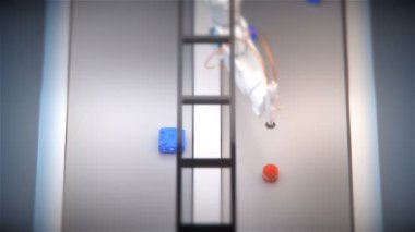 Robotik Kol konveyör seçimi. 4 k 3d animasyon