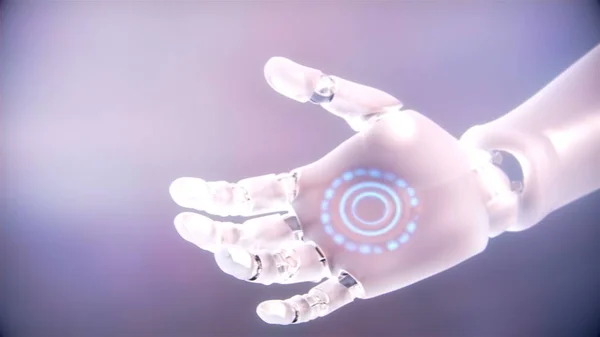 Futuristic robotic cyborg arm 3d illustration