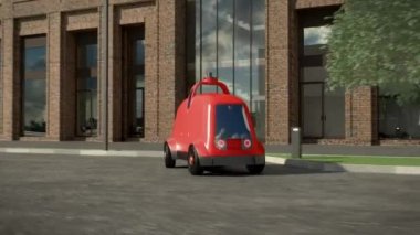 Otomatik dağıtım sistemi kavramı. 3D render, animasyon. 4k