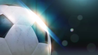 pırıltı ile 3d çizim yavaş yavaş su üzerinden uçan futbol topu damla