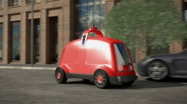 Otomatik dağıtım sistemi kavramı. 3D render