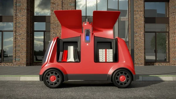 Otomatik dağıtım sistemi kavramı. 3D render