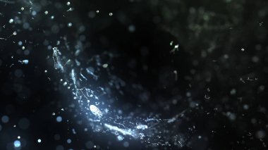 Water drops hits abstract dark object, 3d illustration clipart