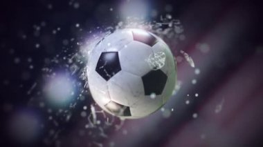 Yavaş hareket 4 k su uçan futbol topu damla