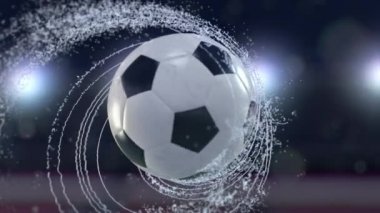 Futbol topu su damla, 4 k 3d animasyon yayan koşuşturma uçar