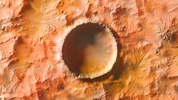 Πλανήτης Άρης κρατήρας zoom in — Αρχείο Βίντεο