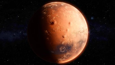 Mars gezegeninin yörüngesinde. Yüksek kalite 3d illüstrasyon