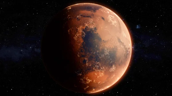 Planeet Mars omcirkelen. Hoge kwaliteit 3d illustratie — Stockfoto
