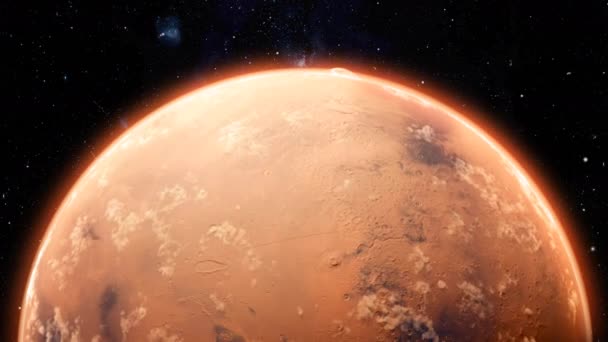 Planeet Mars omcirkelen. Hoge kwaliteit 4K CG animatie. — Stockvideo