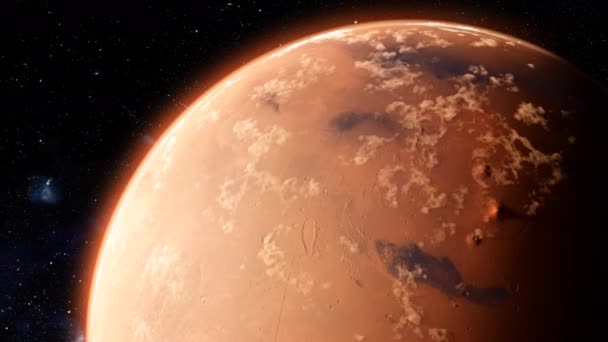 Planeet Mars omcirkelen. Hoge kwaliteit 4K CG animatie. — Stockvideo