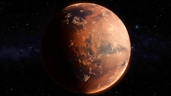 Planeet Mars omcirkelen. Hoge kwaliteit 3d illustratie — Stockfoto