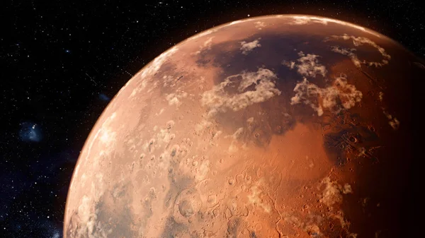 Σε τροχιά γύρω από τον Άρη. Υψηλής ποιότητας τρισδιάστατη απεικόνιση — Φωτογραφία Αρχείου