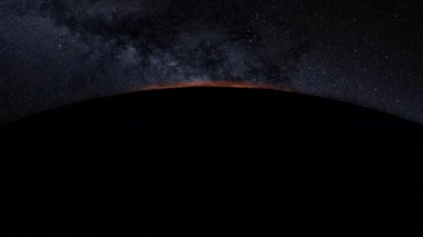 Mars planet sunset sunrise in the space 4k animation