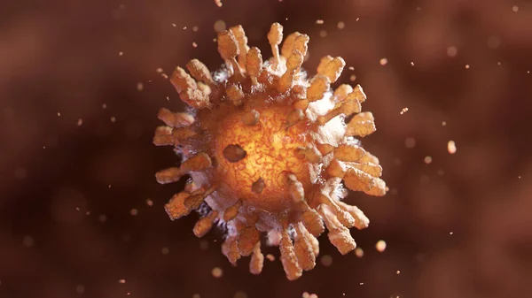 Infekterat virus inuti blodet. Coronavirus-konceptet. även känd som 2019-nCov. 3D-återgivning. — Stockfoto