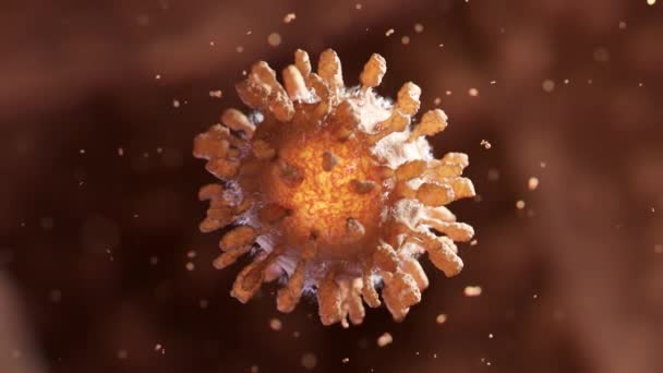 Инфицированный вирус в крови. Концепция коронавируса. Также известен как 2019-nCov. 3D рендеринг . — стоковое видео