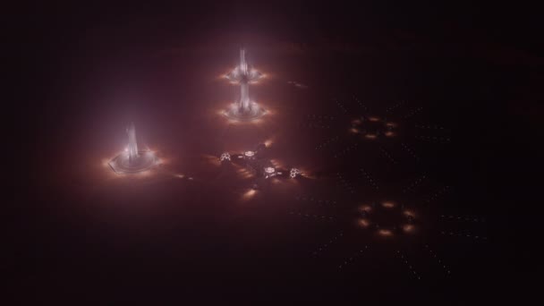 Mars colonie. Flytrough à la base. Animation 4k — Video