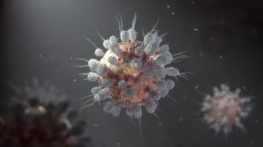 Kandaki virüs bulaşmış. Coronavirus konsepti. 2019-NCov olarak da bilinir. 3B Hazırlama.