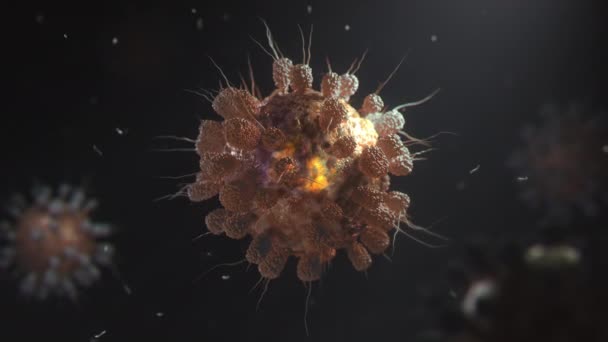 Kandaki virüs bulaşmış. Coronavirus konsepti. 2019-NCov olarak da bilinir. 3B Hazırlama. — Stok video