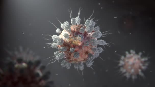 Vírus infectado dentro do sangue. Conceito de coronavírus. também conhecido como 2019-nCov. Renderização 3D . — Vídeo de Stock