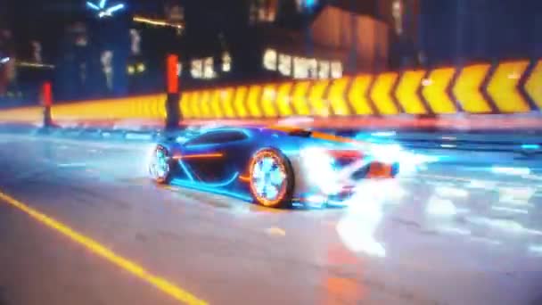 電動ブラストとエネルギー流体で道を行く未来の車｜4k animation — ストック動画