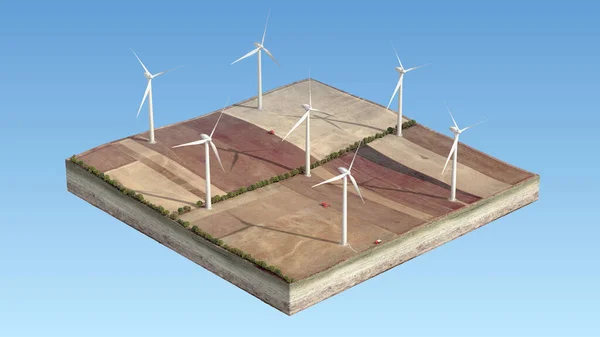 Turbine eoliche, immagine di sfondo, isola separata . — Foto Stock