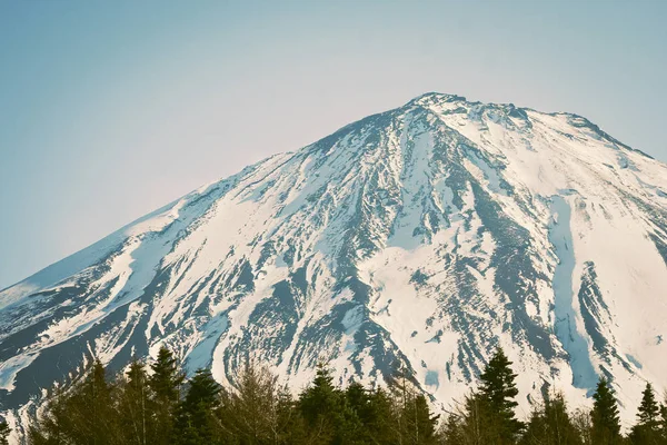 Bela Paisagem Vista Montanha Fuji Fuji Coberto Com Neve Branca — Fotografia de Stock