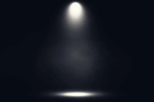 Biała Scena Oświetleniem Punktowym Mgłą Czarnym Tle — Zdjęcie stockowe