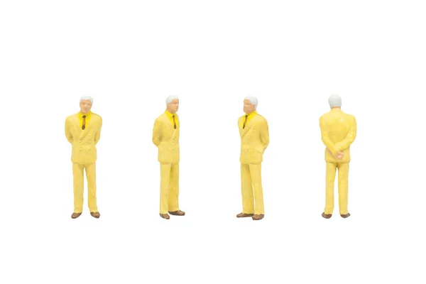 Miniaturowy Charakter Postaci Jako Przechodniów Pozowanie Postawie Izolowane Białym Tle — Zdjęcie stockowe