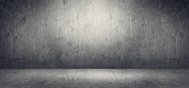 Ürün gösterimi ve reklamcılığı için Stüdyo koyu renk beton duvar dokusu arka planı.
